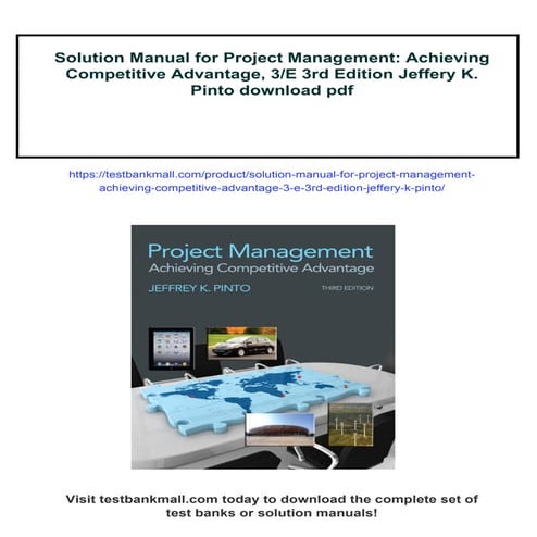 Solution Manual for Project Management: Achieving Competitive Advantage, 3/E ...