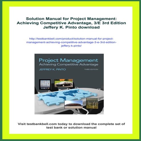 Solution Manual for Project Management: Achieving Competitive Advantage, 3/E ...