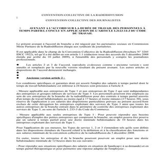 IDCC 1480 et IDCC 1922 Avenant  à u...