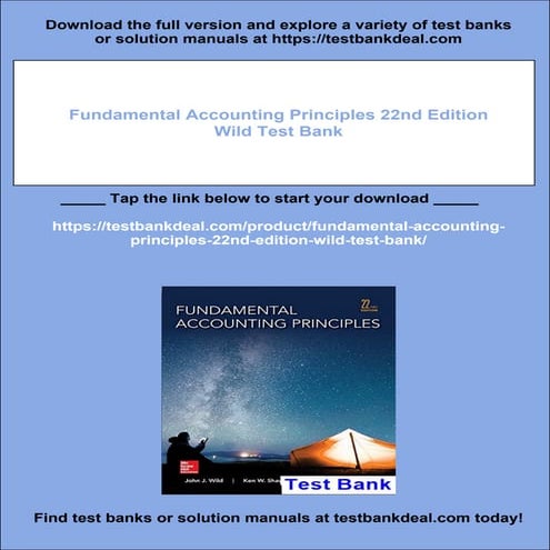 Fundamental Accounting Principles 22nd Edition Wild Test Bank