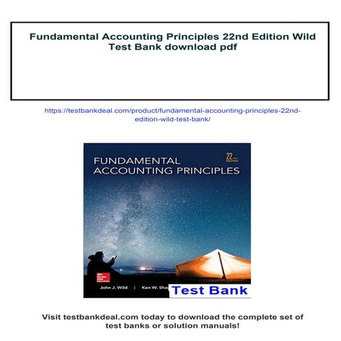 Fundamental Accounting Principles 22nd Edition Wild Test Bank
