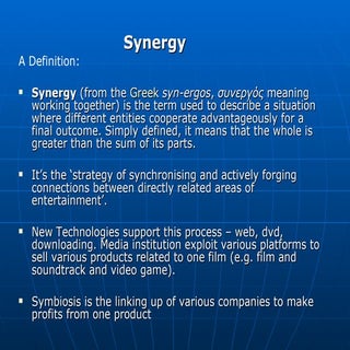 Synergy And Cross Media Convergence