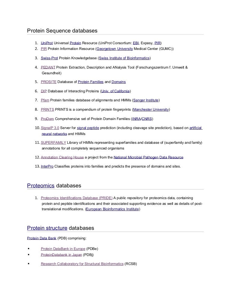 protein databases