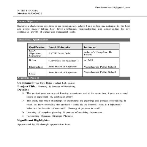 Resume Nitin