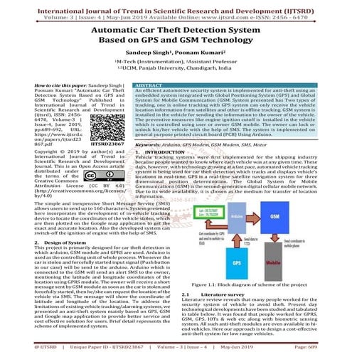 Automatic Car Theft Detection System Based on GPS and GSM Technology