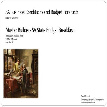 Master Builders SA State Budget Breakfast