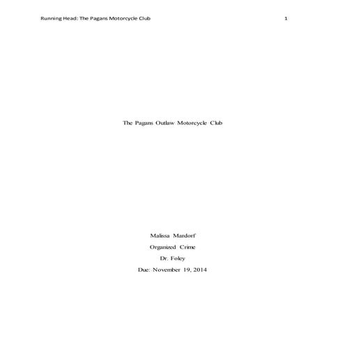 The Pagans Outlaw Motorcycle Club