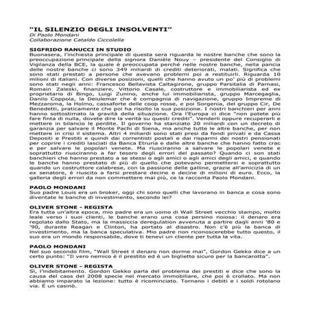 Il Silenzio degli insolventi