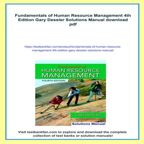 Fundamentals of Human Resource Management 4th Edition Gary Dessler Solutions ...