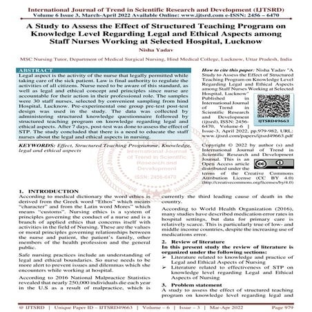 A Study to Assess the Effect of Structured Teaching Program on ...