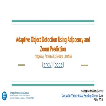Adaptive object detection using adjacency and zoom prediction