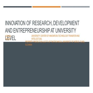 Adrián Pekár: Innovation of Research, Development and Entrepreneurship at Uni...
