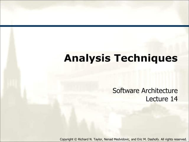 14 analysis techniques