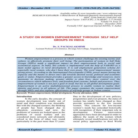 14 a study on women empowerment through  self help groups in india