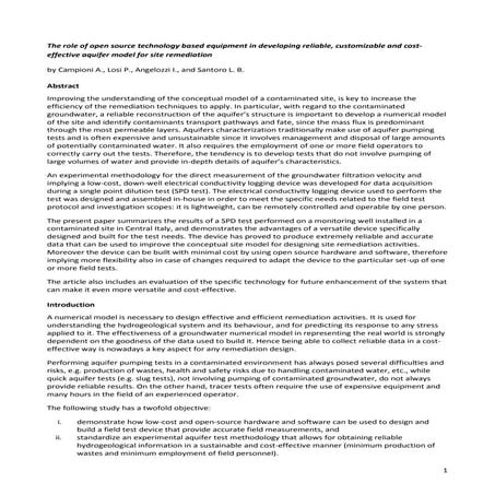 The role of open source technology based equipment in developing reliablereli...