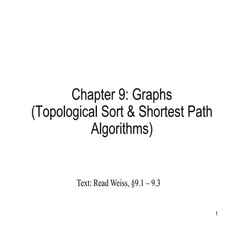 14 chapter9 graph_algorithmstopologicalsort_shortestpath | PPT