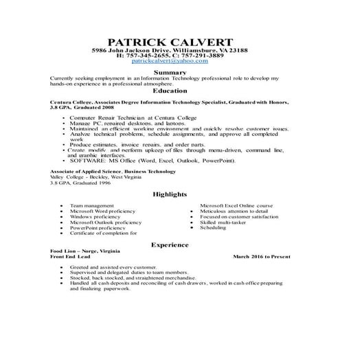 Resume 2016 | DOCX