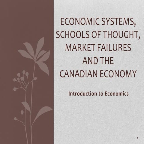 Economic Systems & Schools of Thought