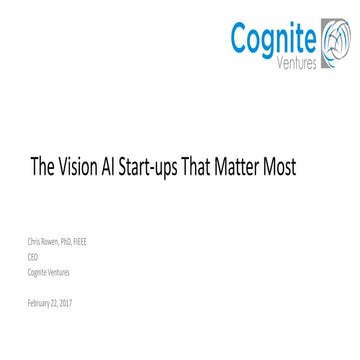 "The Vision AI Start-ups That Matter Most," a Presentation from Cognite Ventures