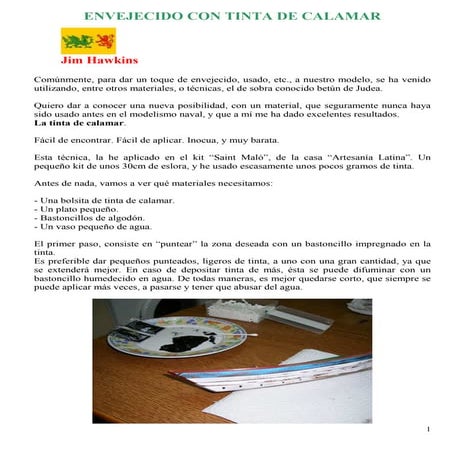 Envejecido con tinta de calamar