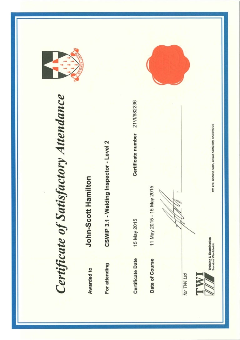 CSWIP 3.1 WELDING INSPECTION CERTIFICATE (3)