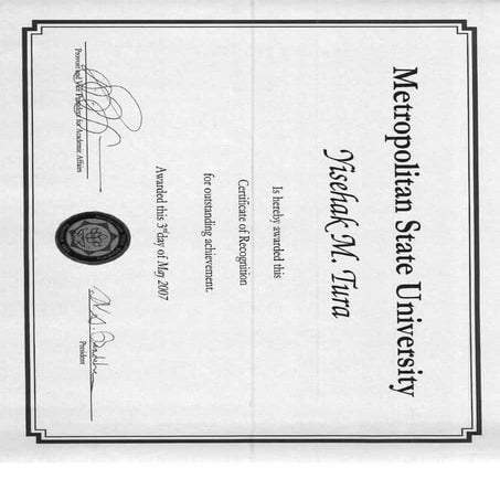 Outstanding student recognition