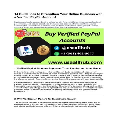 14 Guidelines to Strengthen Your Online Business with a Verified PayPal Accou...