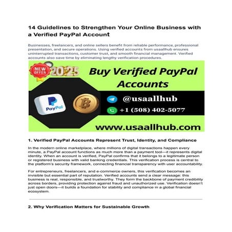 14 Guidelines to Strengthen Your Online Business with a Verified PayPal Accou...