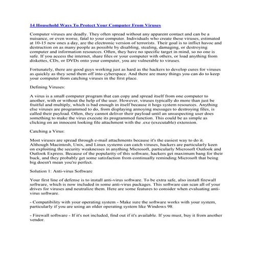 14 household ways to protect your computer from viruses