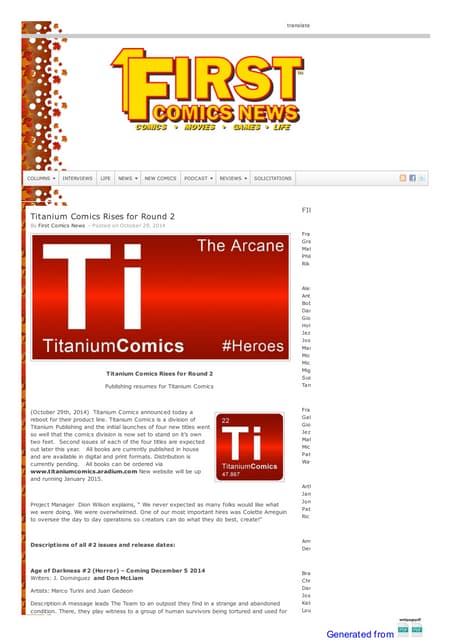 Titanium Comics Rises for Round 2