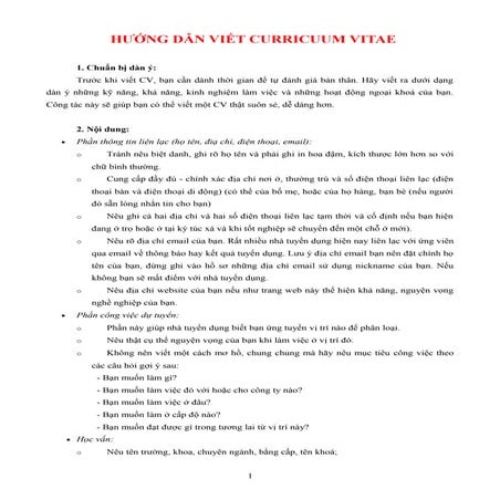 14 huong dan viet cv