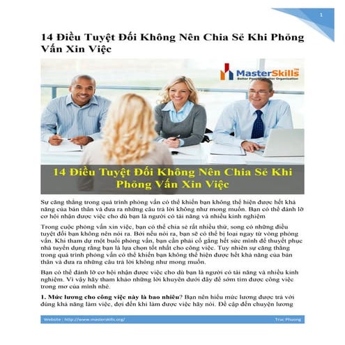 Học viện Kỹ năng Masterskills  -  14 Điều Tuyệt Đối Không Nên Chia Sẻ Khi Phỏ...