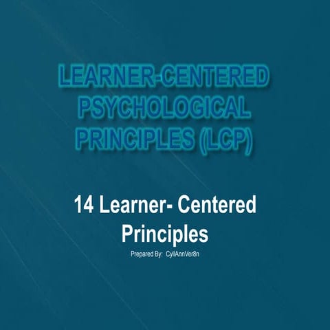 14 learner centered principles