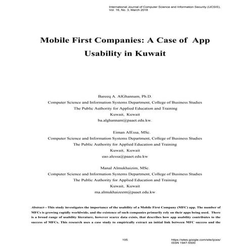 Mobile First Companies: A Case of App Usability in Kuwait