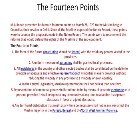 14 points of quid e azam