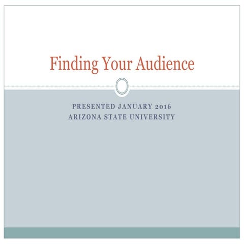 “Teaching Business Journalism - Finding Your Audience" by Randy Smith
