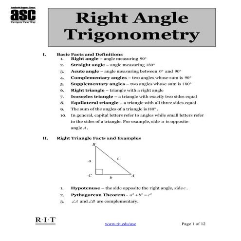 14 right angle trigonometry