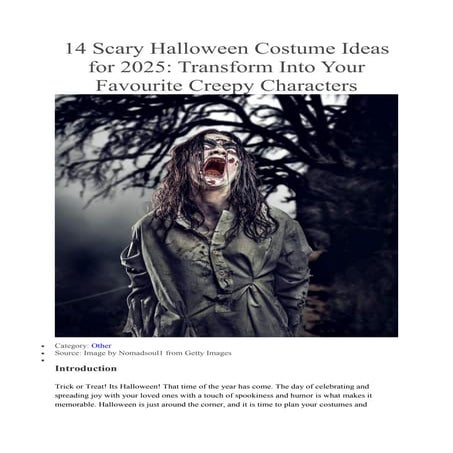 Top 10+ Scary Halloween Costume Ideas for 2025 | Mr. Business Magazine