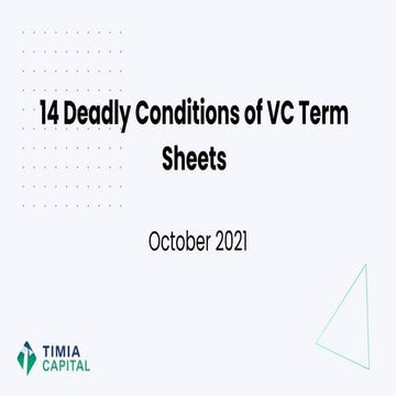 14 Deadly Conditions of VC Term Sheets