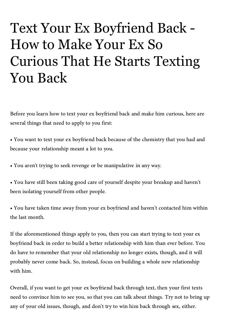 things to text your ex boyfriend