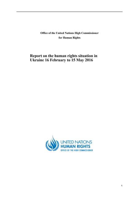14th ohchr report on the human rights situation in ukraine