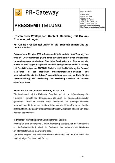 Kostenloses Whitepaper: Content Mar...