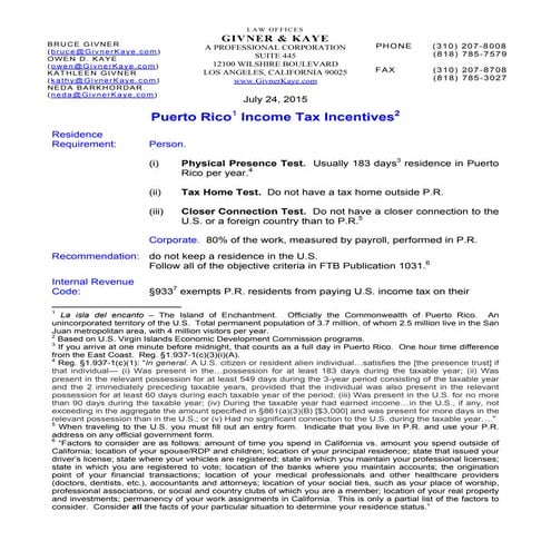 15 07-24 Puerto Rico Income Tax Incentives