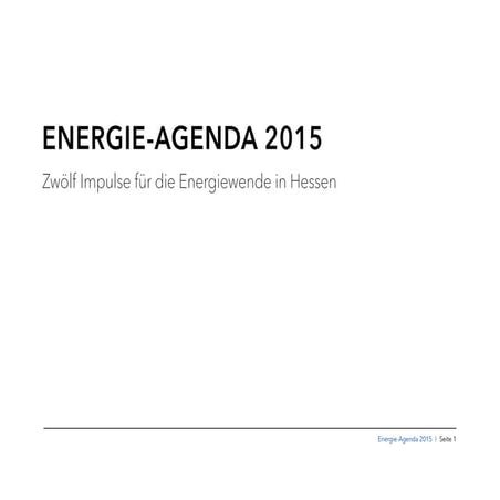 Energie-Agenda 2015