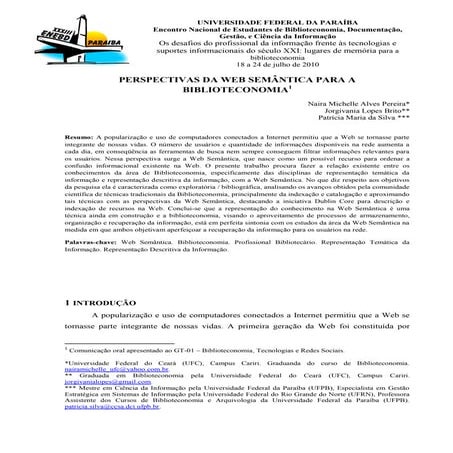 Perspectiva da Web Semântica para a Biblioteconomia