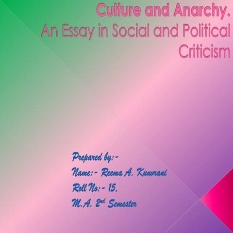 Culture and Anarchy