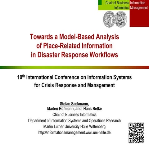 Towards a Model-Based Analysis of Place-Related Information in Disaster Respo...