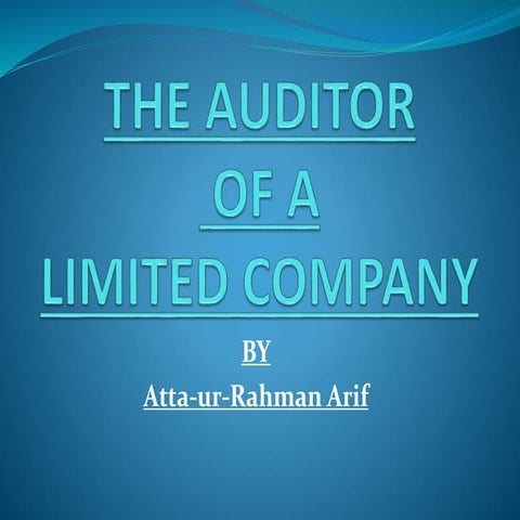 15. auditor of limited co.