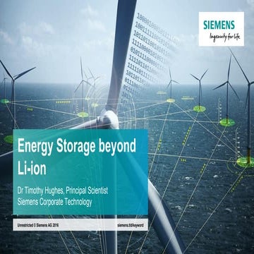 Energy Storage Innovation – Li-ion and beyond