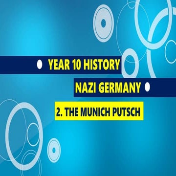 HISTORY YEAR 10: THE MUNICH PUTSCH